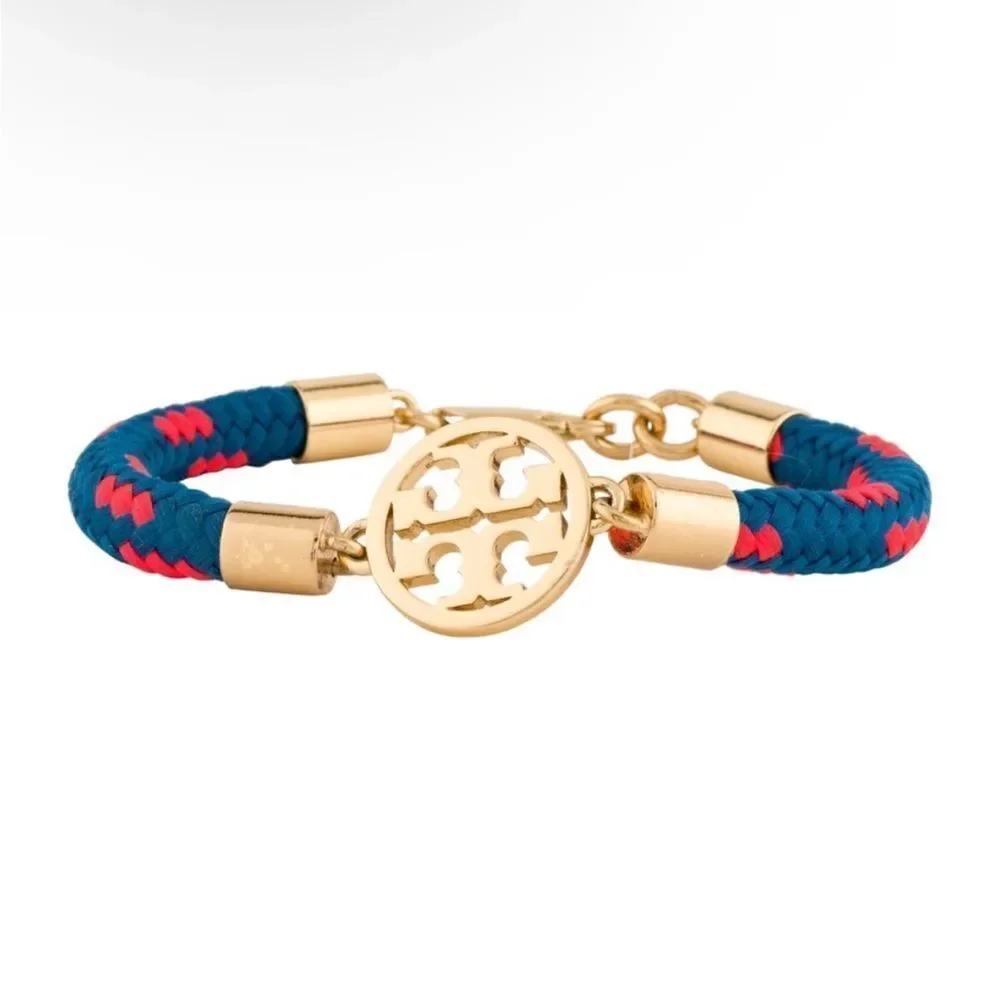 Tory Burch Rope Logo Bracelet Red & Blue